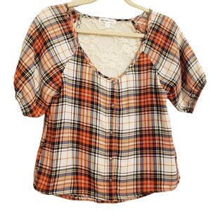 Roommates plaid top Size S NWT